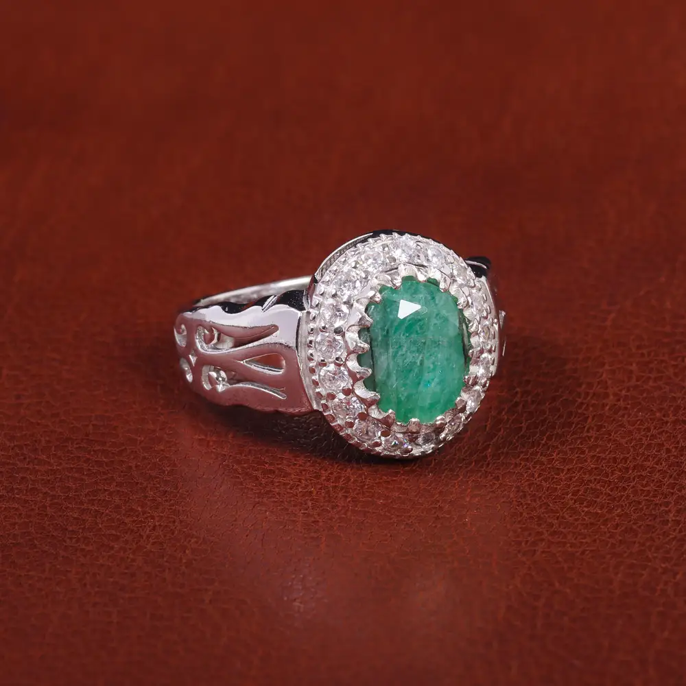 انگشتر زمرد مردانه کد 21932