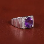 انگشتر آمیتیست مردانه کد 21939