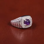 انگشتر آمیتیست مردانه کد 21941