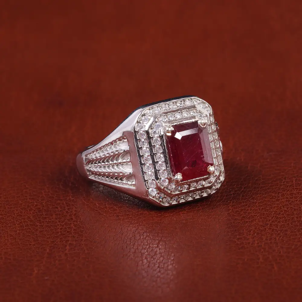 انگشتر یاقوت سرخ مردانه کد 21943