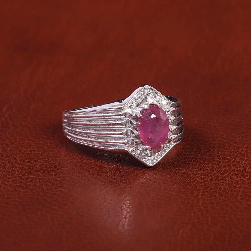 انگشتر یاقوت سرخ مردانه کد 21947