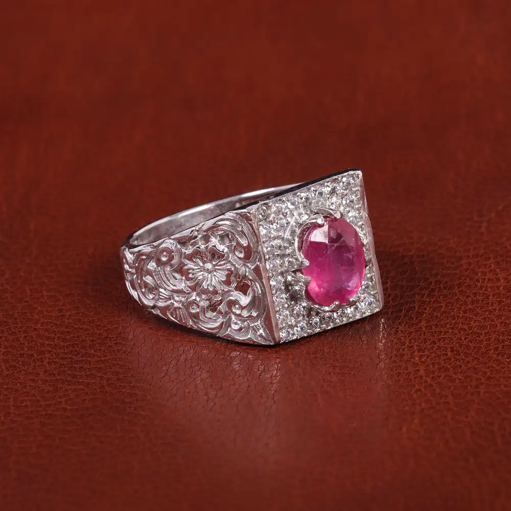 انگشتر یاقوت سرخ مردانه کد 21948