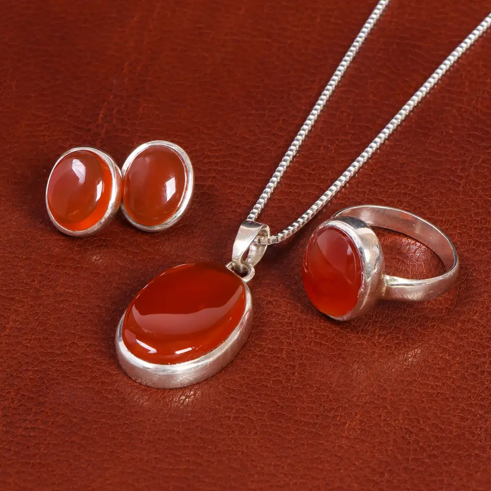 نیم ست عقیق زنانه کد 21973