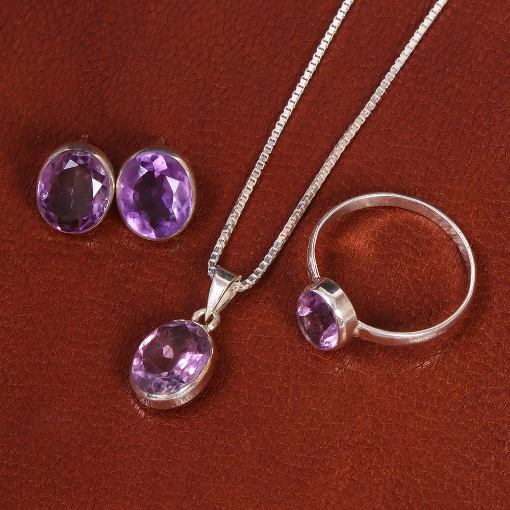 نیم ست آمیتیست زنانه کد 21975