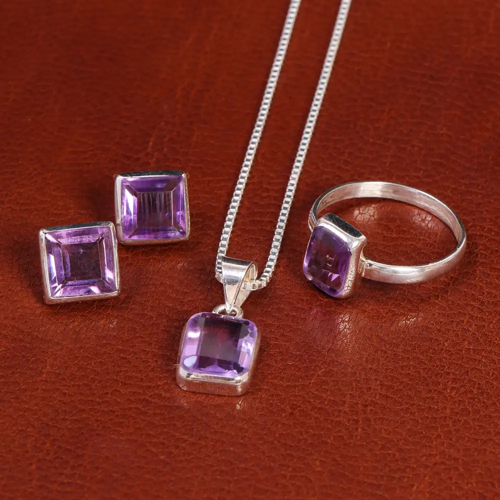 نیم ست آمیتیست زنانه کد 21976