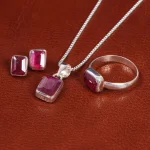 نیم ست یاقوت سرخ زنانه کد 21980