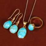 نیم ست فیروزه زنانه کد 22114