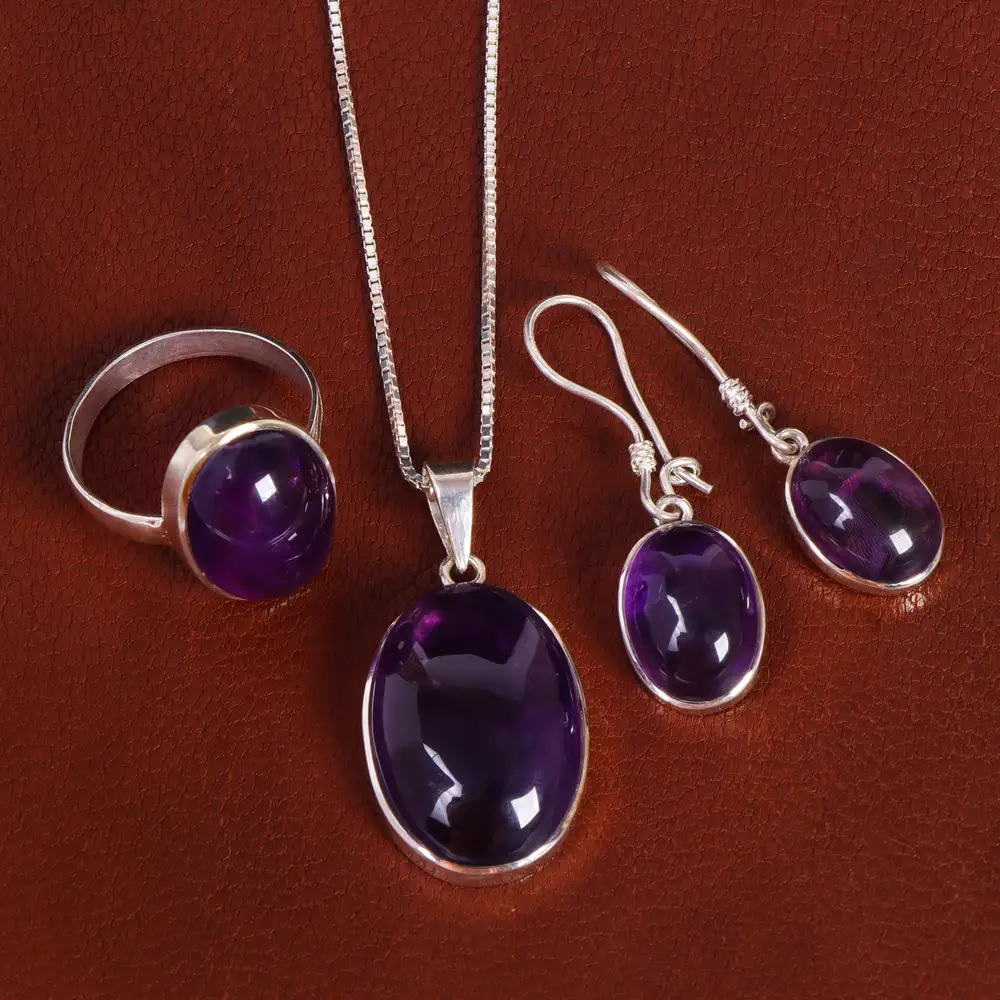 نیم ست آمیتیست زنانه کد 22123