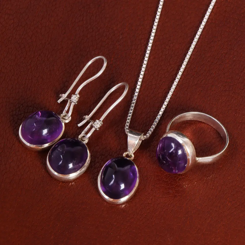 نیم ست آمیتیست زنانه کد 22124