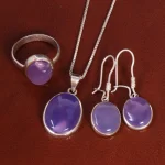 نیم ست عقیق سوسنی زنانه کد 22126