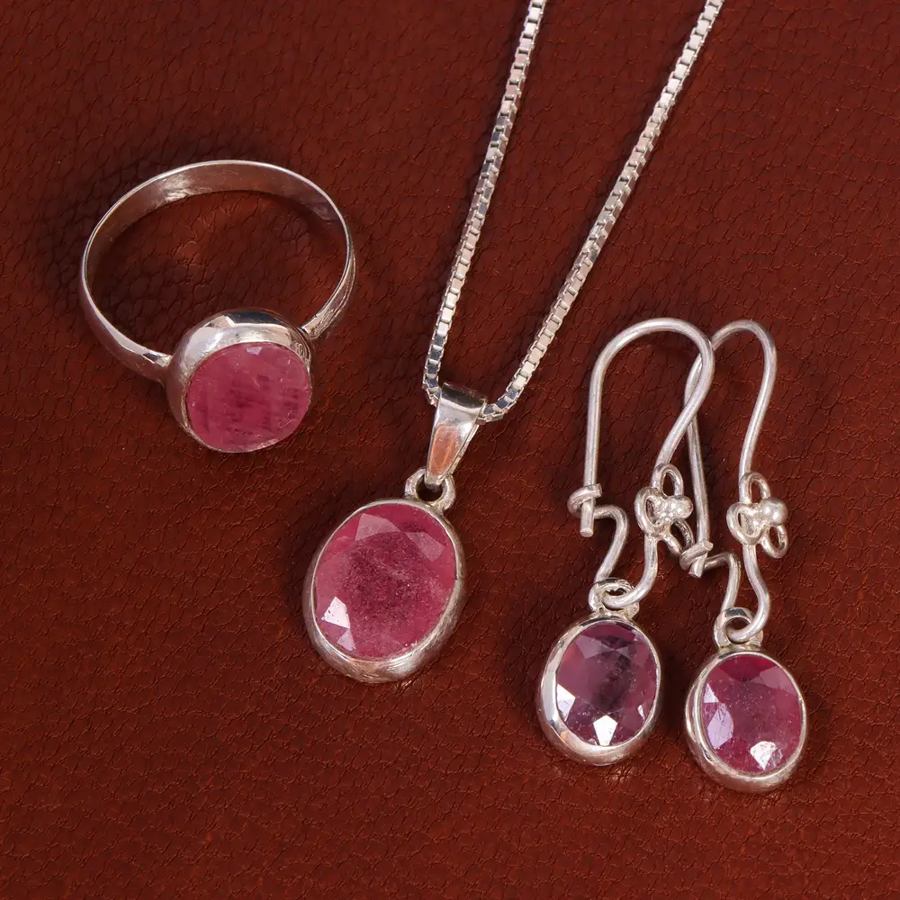 نیم ست یاقوت سرخ زنانه کد 22134