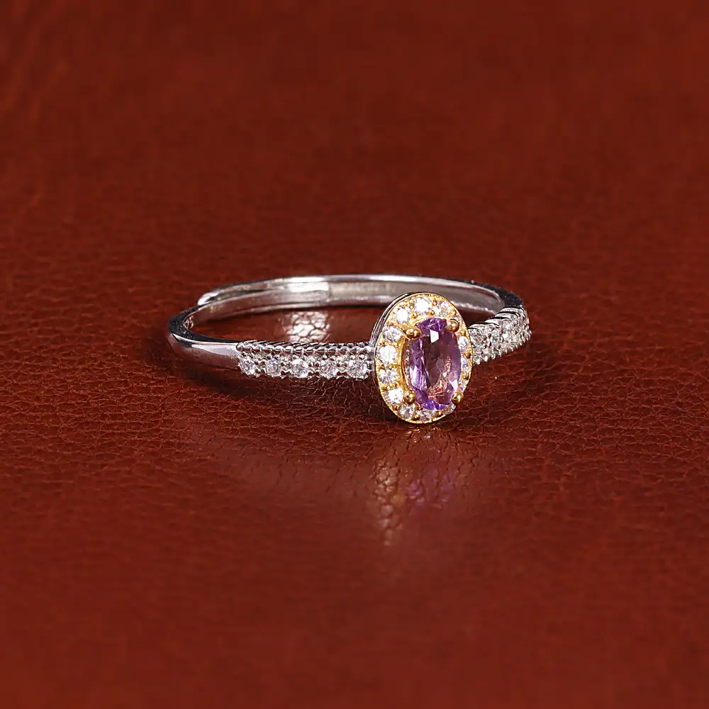 انگشتر آمیتیست زنانه کد 22151