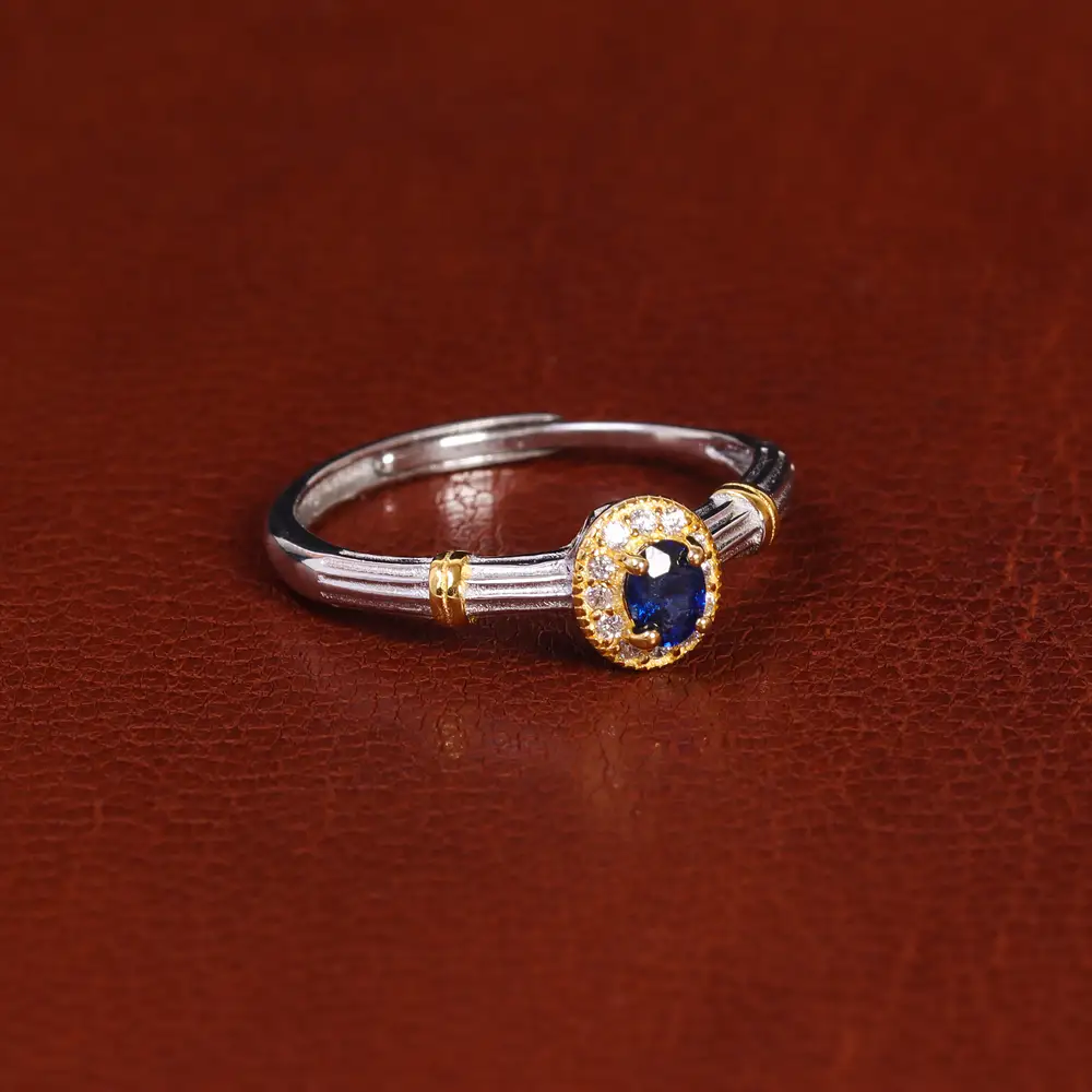 انگشتر یاقوت کبود زنانه کد 22159