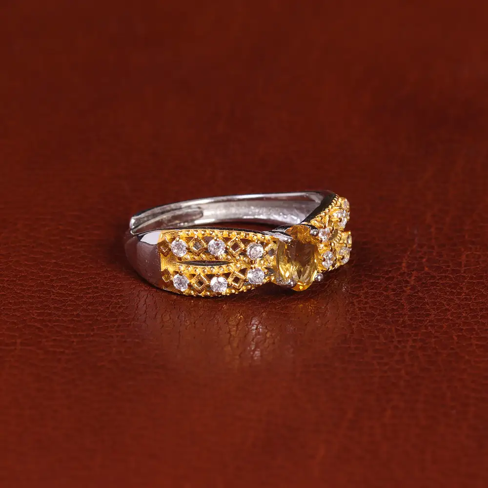 انگشتر سیترین زنانه کد 21160