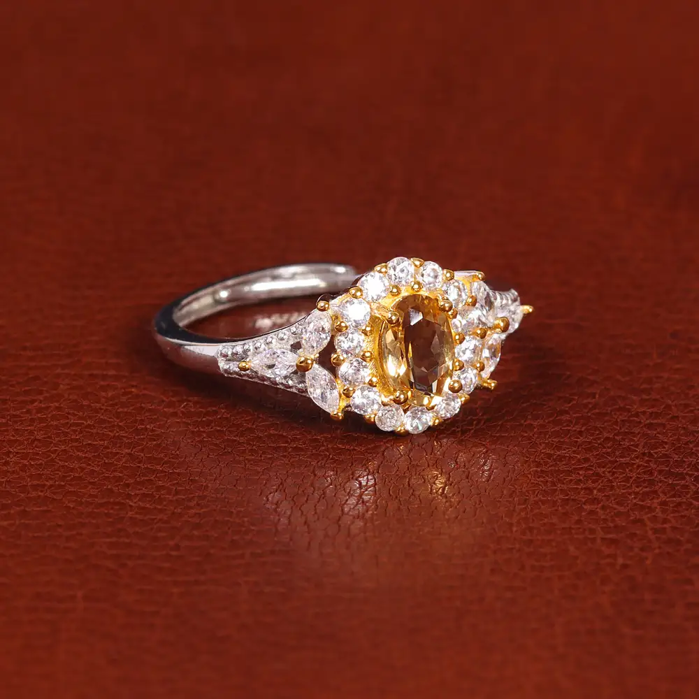 انگشتر سیترین زنانه کد 22161