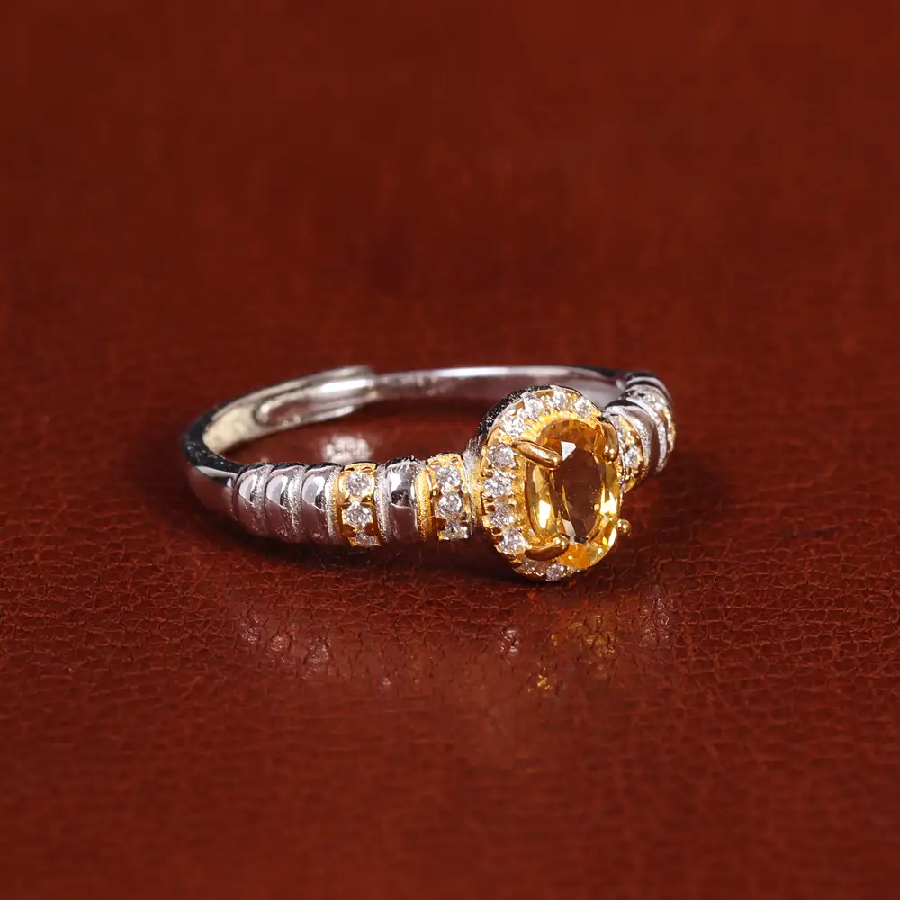 انگشتر سیترین زنانه کد 22162