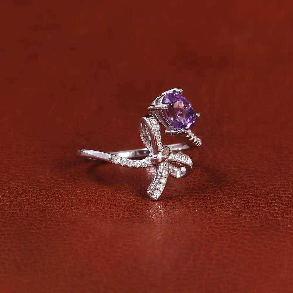 انگشتر آمیتیست زنانه کد 22167