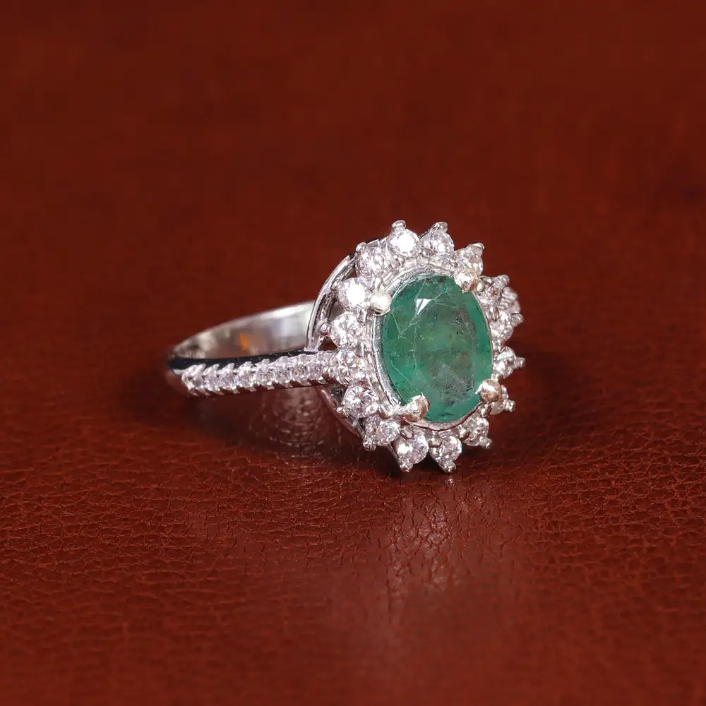 انگشتر زمرد زنانه کد 22178