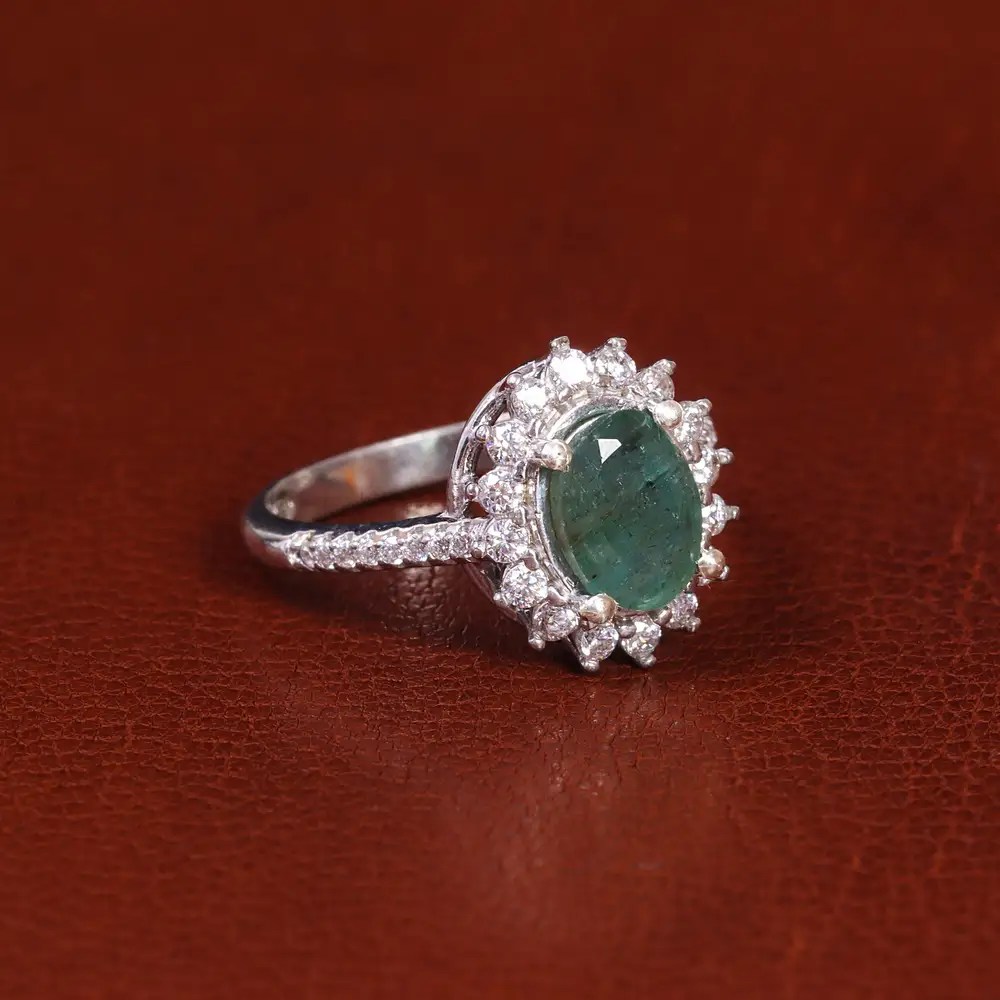 انگشتر زمرد زنانه کد 22180