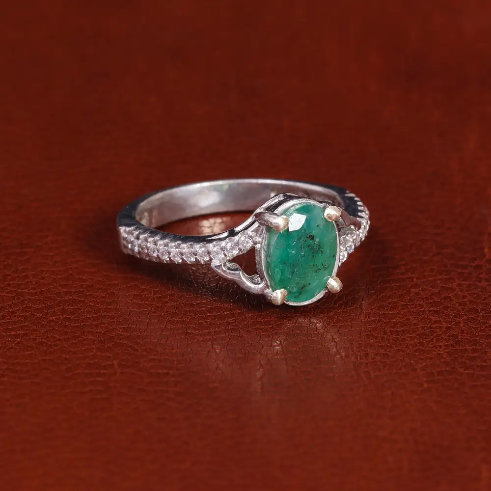 انگشتر زمرد زنانه کد 22181