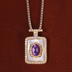 گردنبند آمیتیست زنانه کد 22195