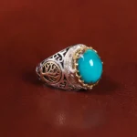انگشتر فیروزه شجری مردانه کد 22209
