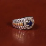 انگشتر یاقوت کبود مردانه کد 22221