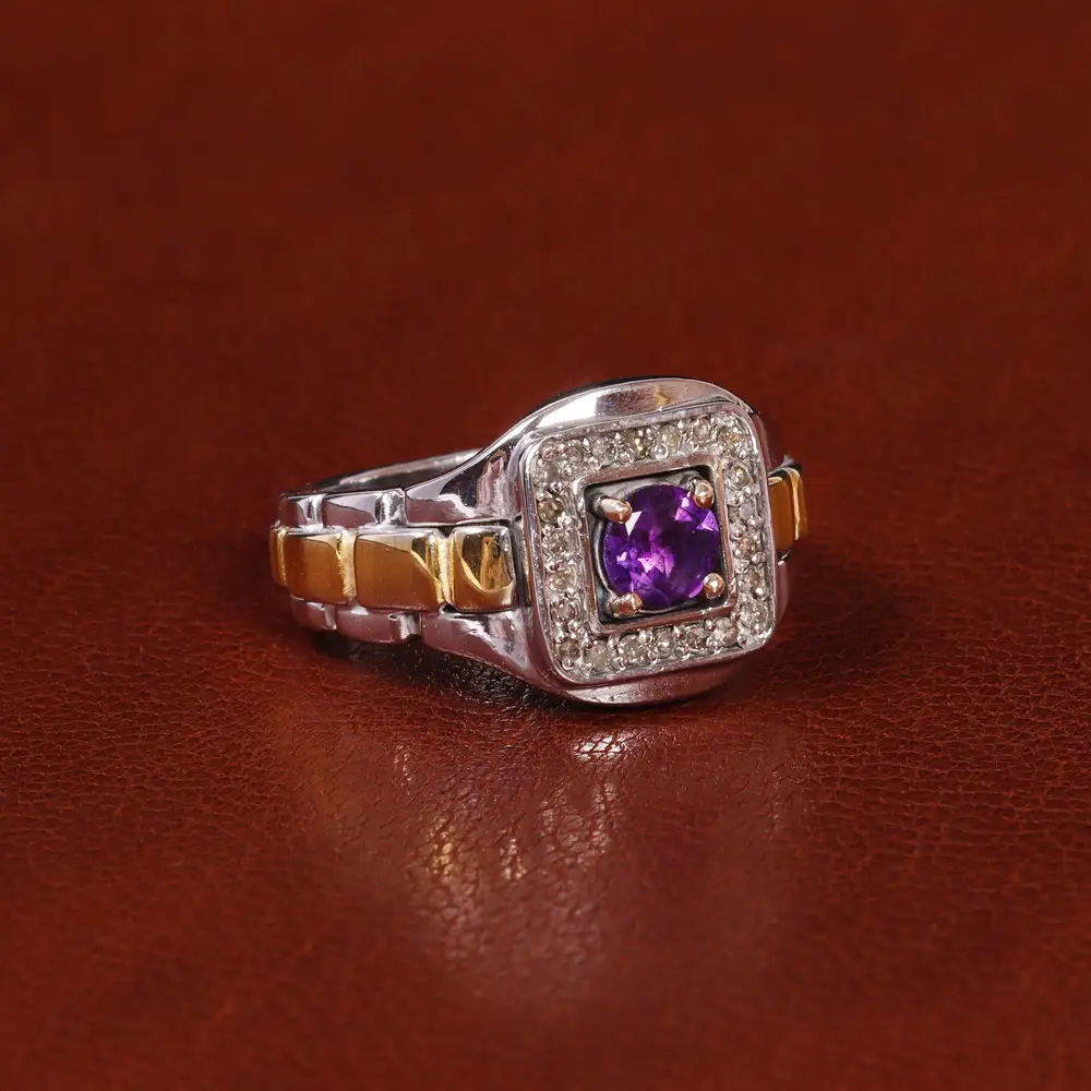 انگشتر آمیتیست مردانه کد 22222