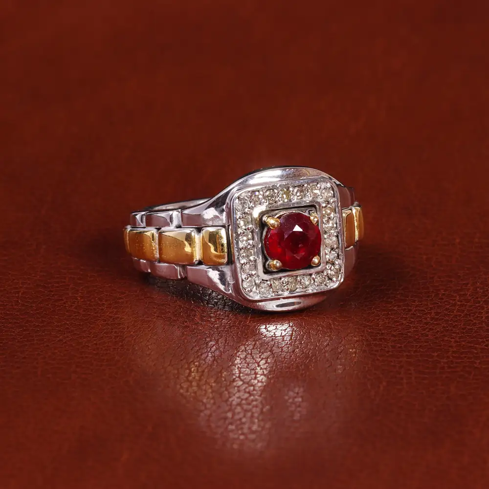 انگشتر یاقوت سرخ مردانه کد 22223