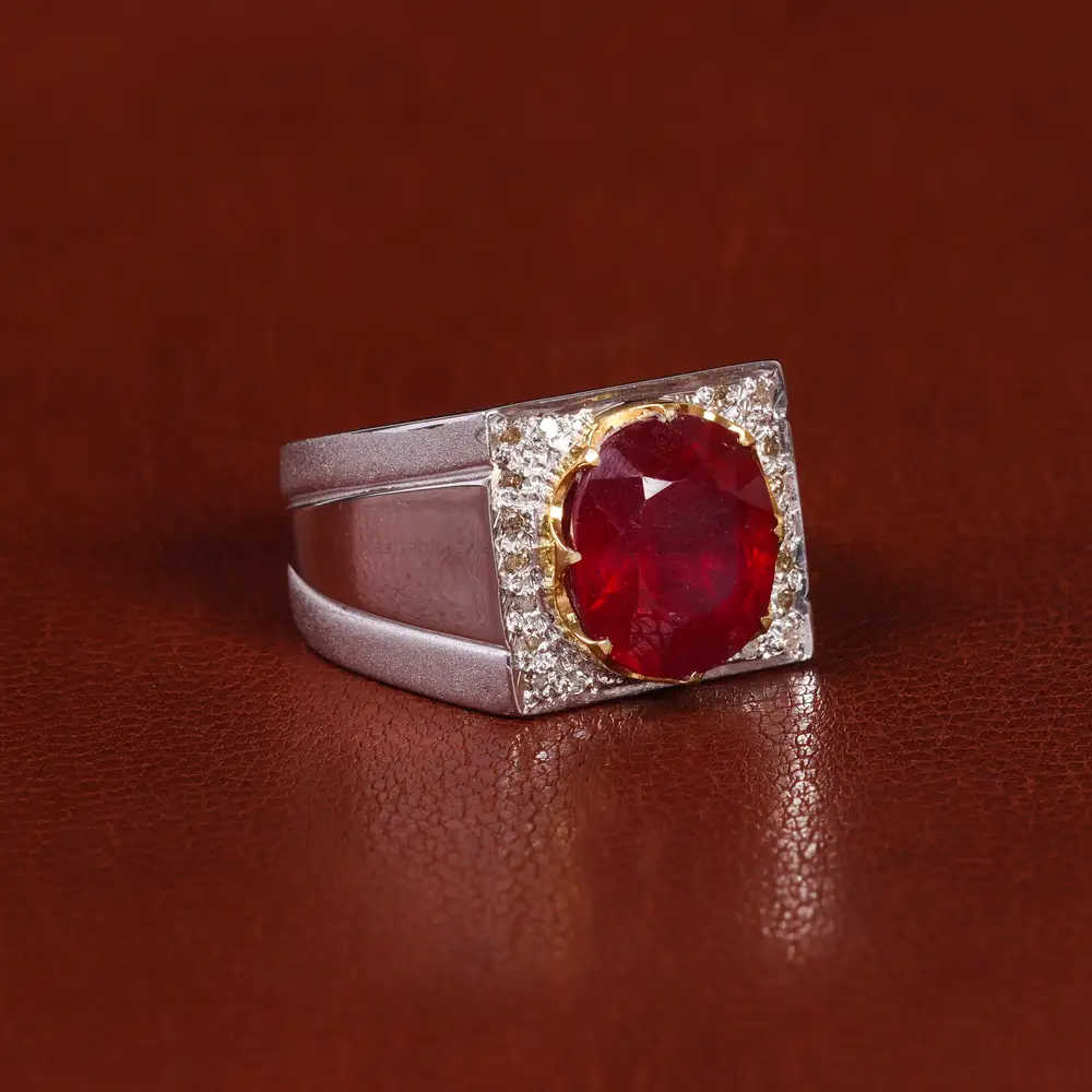 انگشتر یاقوت سرخ مردانه کد 22225