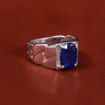 انگشتر یاقوت کبود مردانه کد 22272