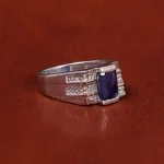 انگشتر یاقوت کبود مردانه کد 22273