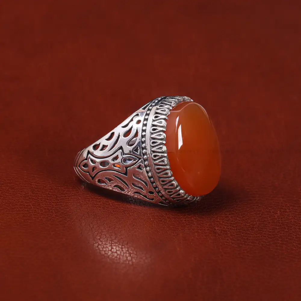 انگشتر عقیق یمن مردانه کد 22296