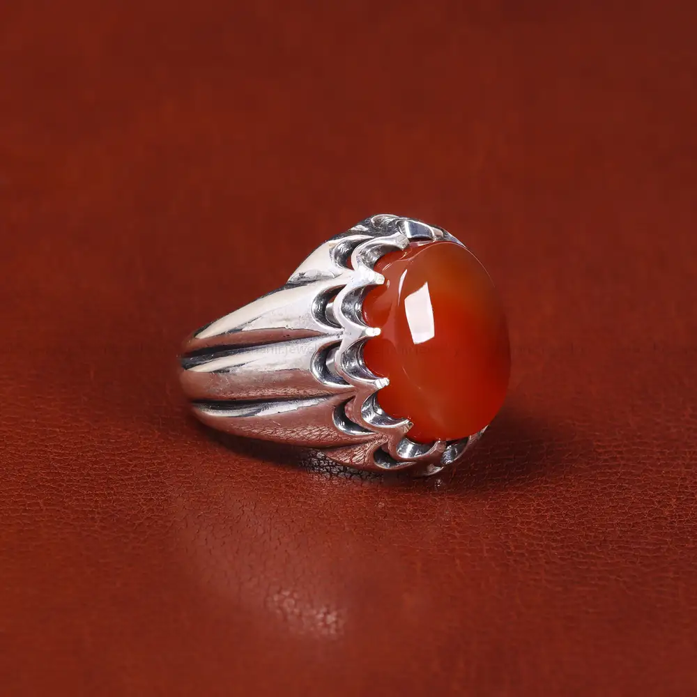 انگشتر عقیق یمن مردانه کد 22299