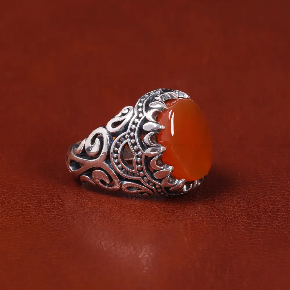 انگشتر عقیق یمن مردانه کد 22300