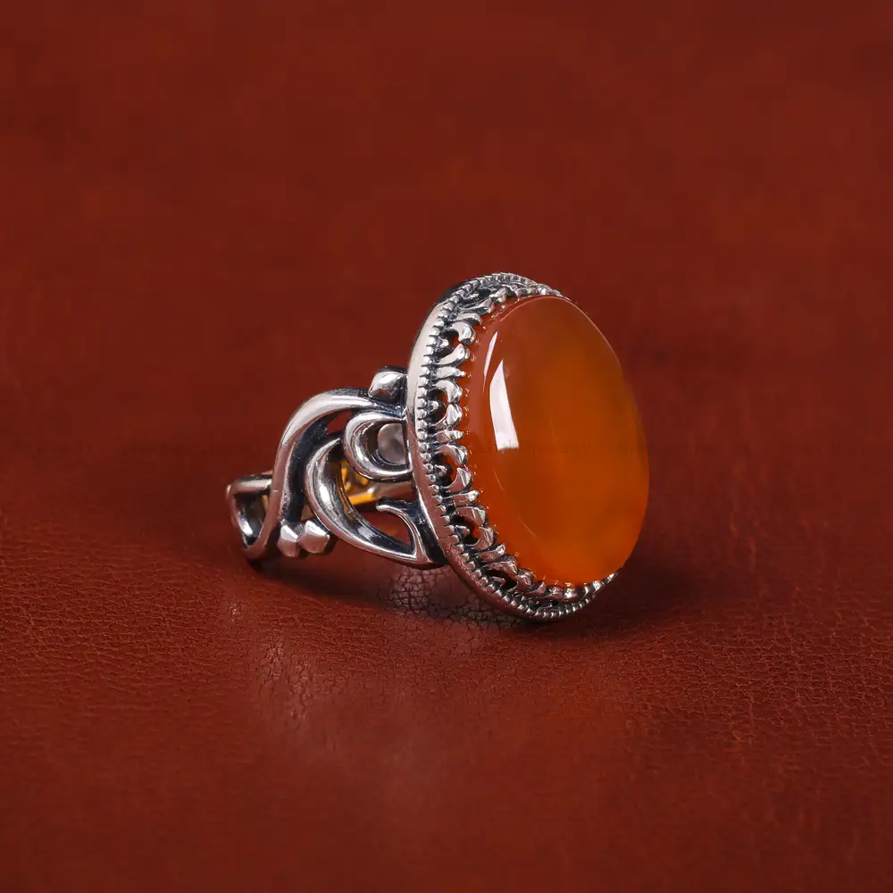 انگشتر عقیق یمن مردانه کد 22302