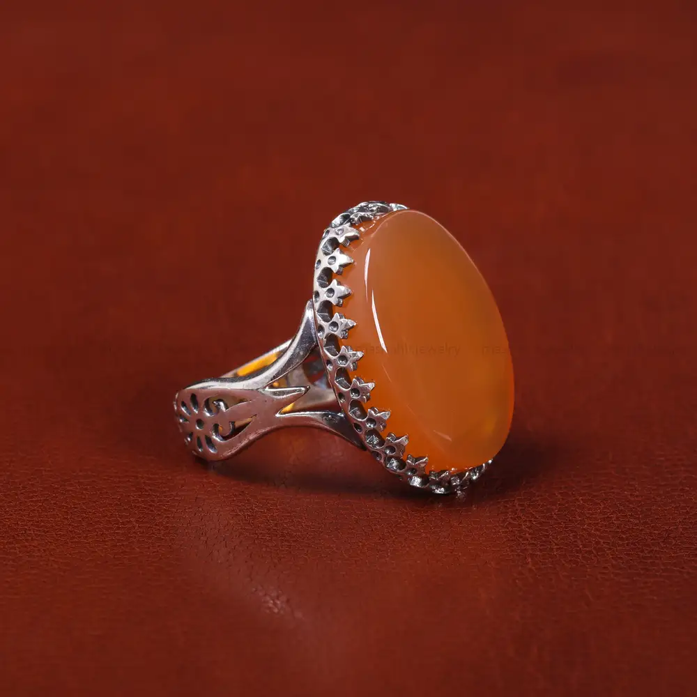 انگشتر عقیق یمن مردانه کد 22303