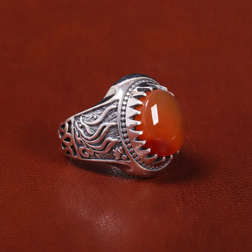 انگشتر عقیق یمن مردانه کد 22304