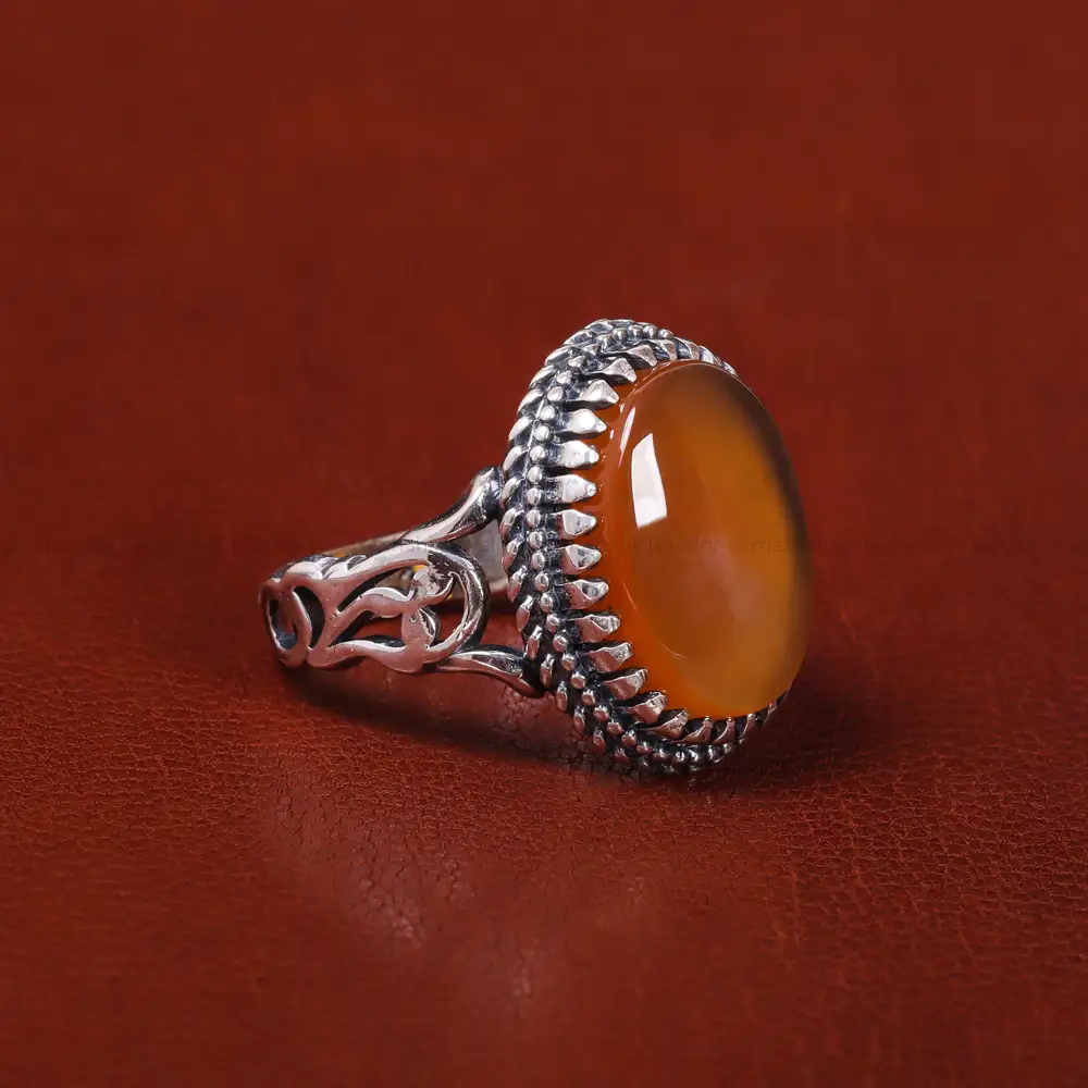 انگشتر عقیق یمن مردانه کد 22305