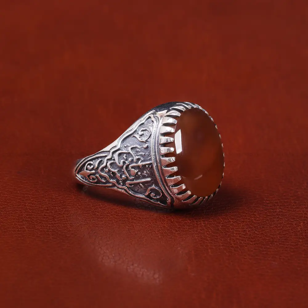 انگشتر عقیق یمن مردانه کد 22314