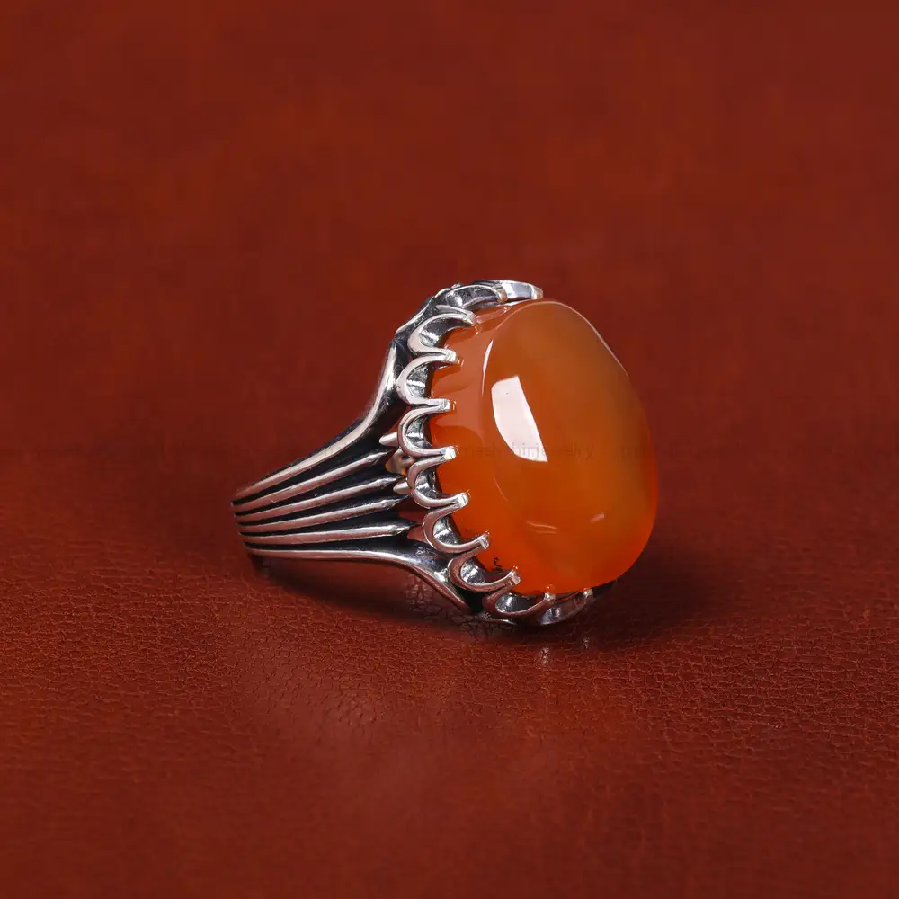 انگشتر عقیق یمن مردانه کد 22315