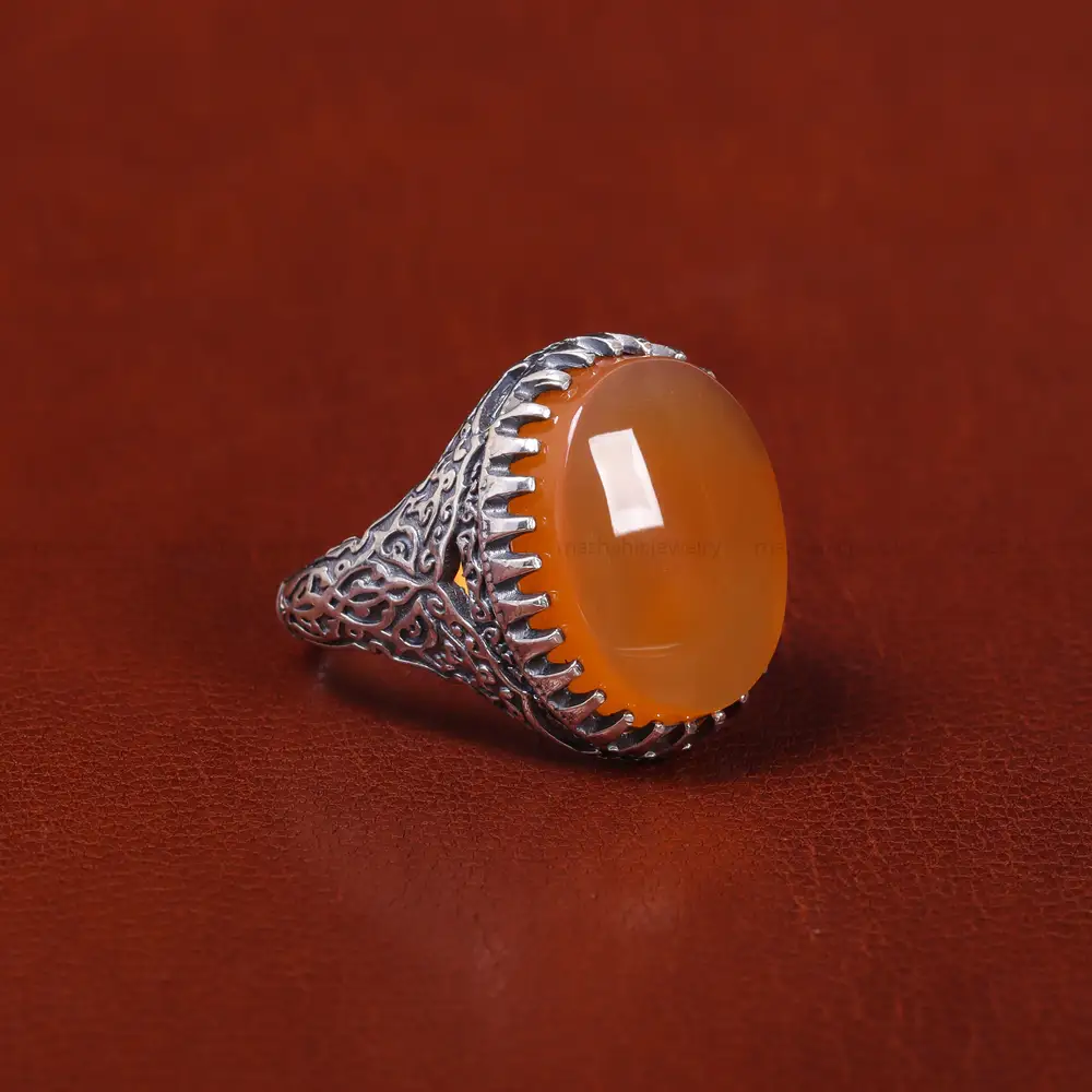 انگشتر عقیق یمن مردانه کد 22316