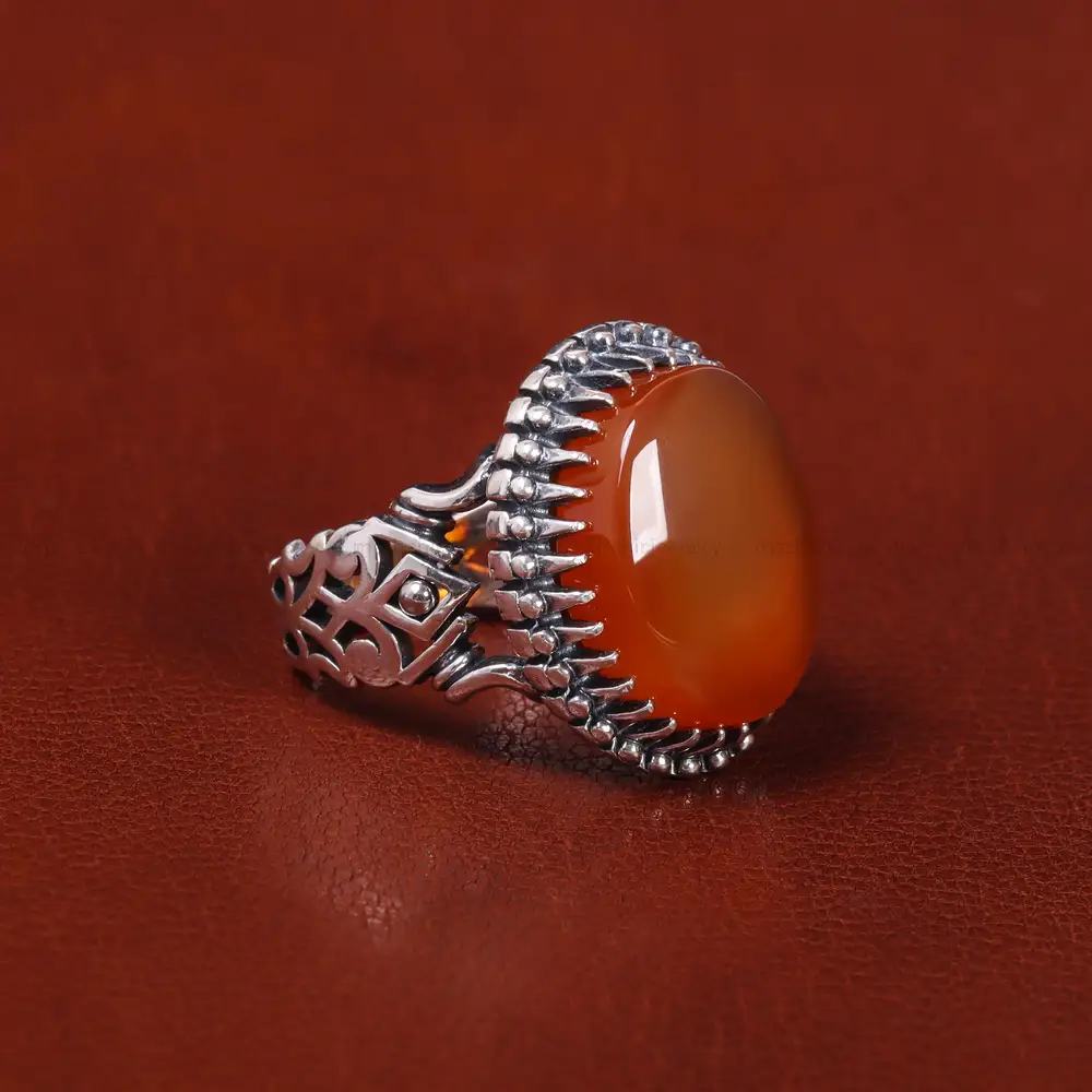 انگشتر عقیق یمن مردانه کد 22320