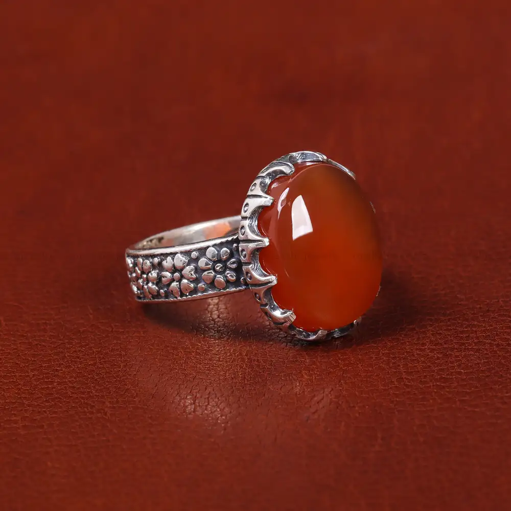 انگشتر عقیق یمن مردانه کد 22321