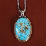 گردنبند فیروزه مردانه کد 22327