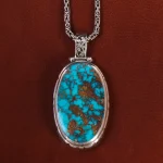 گردنبند فیروزه مردانه کد 22330