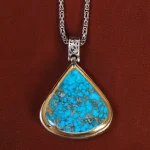 گردنبند فیروزه مردانه کد 22334