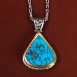 گردنبند فیروزه مردانه کد 22337