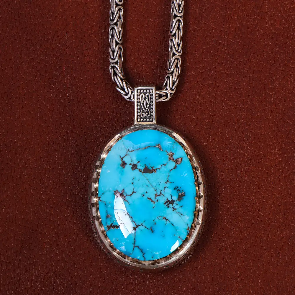 گردنبند فیروزه مردانه کد 22338