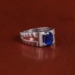 انگشتر یاقوت کبود مردانه کد 22340